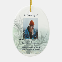 Herdenkingsgebedskaart Sparentak Groen Natuur Keramisch Ornament