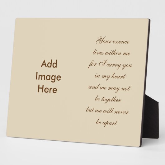 Herdenkingsgedicht Foto Fotoplaat (Zijkant)