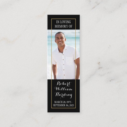 Herdenkingsgedicht Gebedsfoto Boekleggerkaart Mini Visitekaartje (Voorkant)