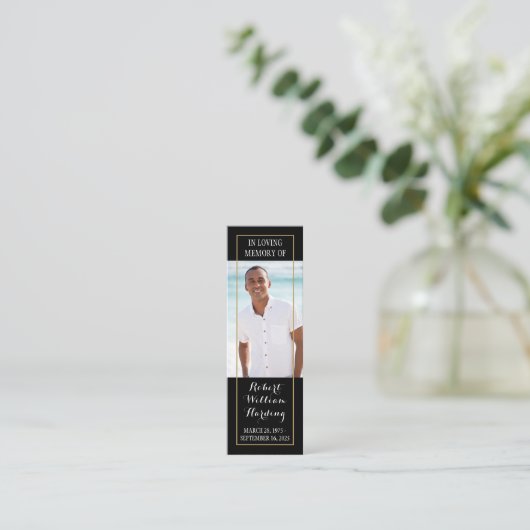Herdenkingsgedicht Gebedsfoto Boekleggerkaart Mini Visitekaartje (Staand voorkant)