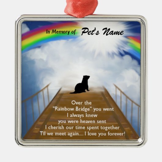 Herdenkingsgedicht van de regenboogbrug voor frett metalen ornament (Voorkant)