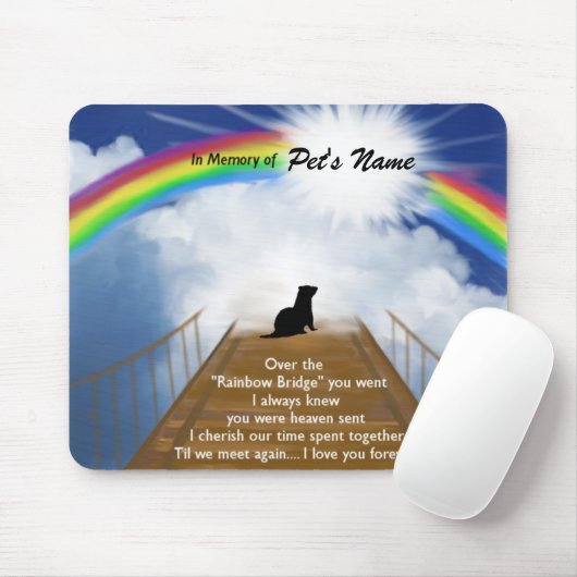 Herdenkingsgedicht van de regenboogbrug voor frett muismat (Met muis)