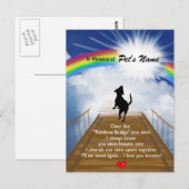 Herdenkingsgedicht van de regenboogbrug voor honde briefkaart (Voorkant / Achterkant)
