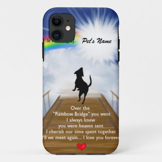 Herdenkingsgedicht van de regenboogbrug voor honde Case-Mate iPhone case (Achterkant)
