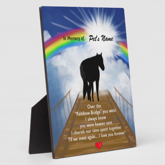 Herdenkingsgedicht van de regenboogbrug voor paard fotoplaat (Zijkant)