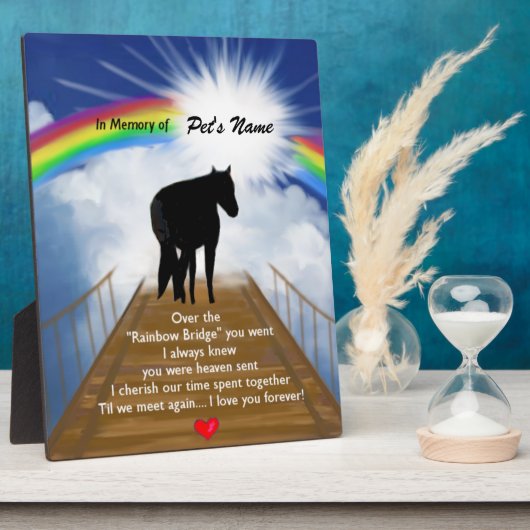 Herdenkingsgedicht van de regenboogbrug voor paard fotoplaat (Zijkant)