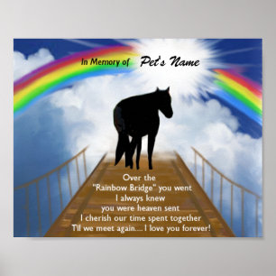 Herdenkingsgedicht van de regenboogbrug voor paard poster