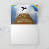 Herdenkingsgedicht van de regenboogbrug voor vogel kaart (Binnen)