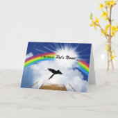 Herdenkingsgedicht van de regenboogbrug voor vogel kaart (Gele Bloem)