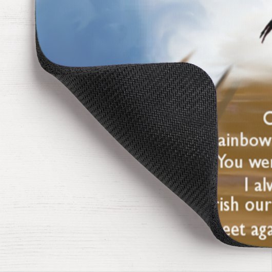 Herdenkingsgedicht van de regenboogbrug voor vogel muismat (Hoek)