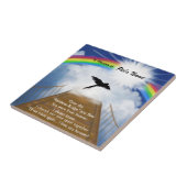 Herdenkingsgedicht van de regenboogbrug voor vogel tegeltje (Zijkant)
