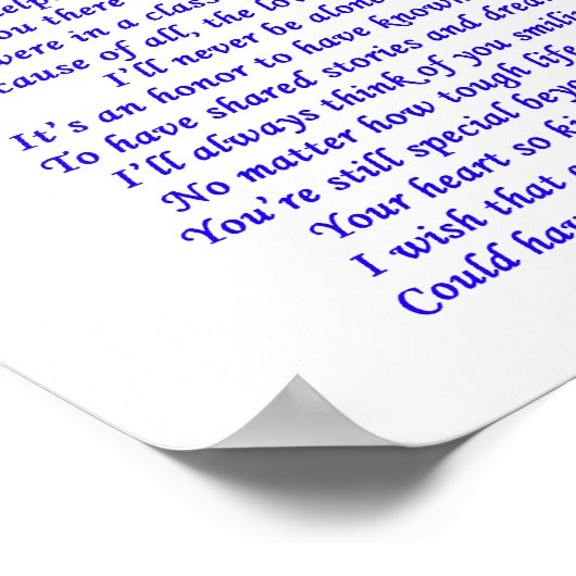 Herdenkingsgedicht voor vader poster (Hoek)