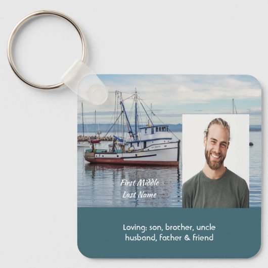 Herdenkingsgeschenk Commerciële Visser Sleutelhanger (Voorkant)