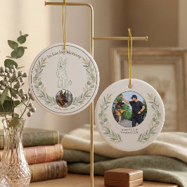 Herdenkingsgeschenk Duitse Herdershond met Salie B Keramisch Ornament