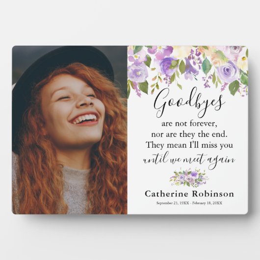 Herdenkingsgeschenk | Fotoherinnering Fotoplaat (voorkant)