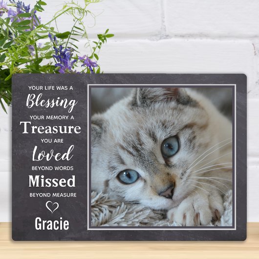 Herdenkingsgeschenk kat - Troostgeschenk huisdier  Fotoplaat