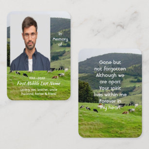 Herdenkingsgeschenk met gebed voor veeboerderij la visitekaartje
