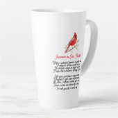 Herdenkingsgeschenk met kardinaalgedicht latte mok (Rechterhoek)