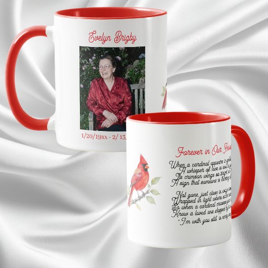 Herdenkingsgeschenk met kardinaalgedicht mok
