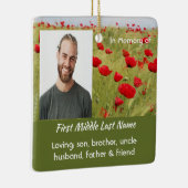 Herdenkingsgeschenk Veld van Rode Klaprozen Keramisch Ornament (Rechts)