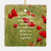 Herdenkingsgeschenk Veld van Rode Klaprozen Keramisch Ornament (Achterkant)