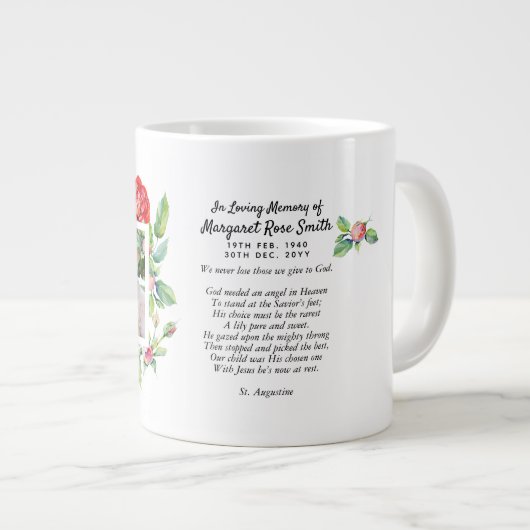 Herdenkingsgeschenk voor het verlies van een moede grote koffiekop (Voorkant rechts)