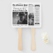 Herdenkingshandventilatoren, Krant Rouwprogramma V Handwaaier (Voorkant en achterkant)