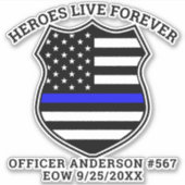 Herdenkingshelden van de politie leven voor altijd sticker (Voorkant)