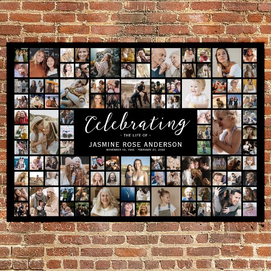 Herdenkingsherdenking 100-fotocollage poster