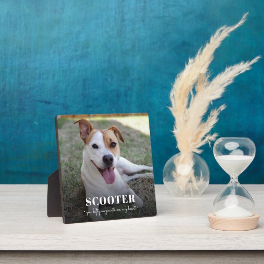 Herdenkingshond Foto Pootafdrukken Op Mijn Hart Pl Fotoplaat (Insitu)