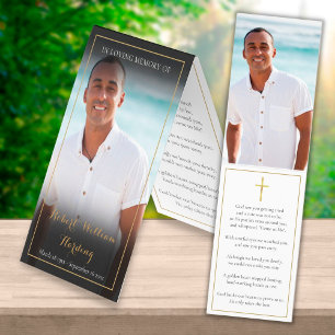 Herdenkingskaart 2 Foto's Vouwgebedskaarten Visitekaartje