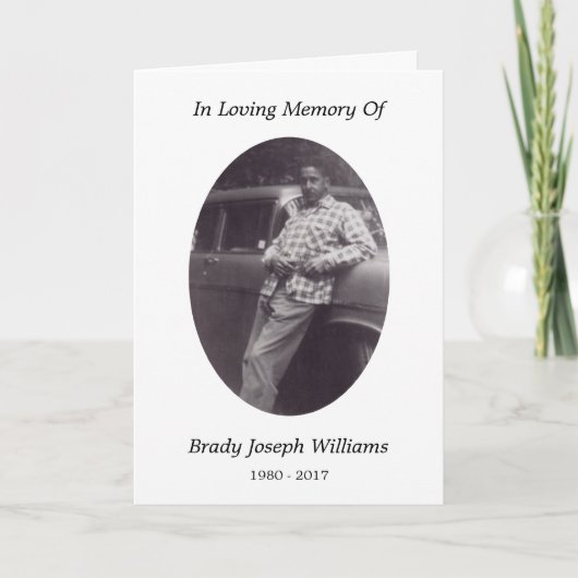 herdenkingskaart aankondiging (Voorkant)