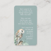 Herdenkingskaart Aquarel Schuuruil Visitekaartje (Achterkant)