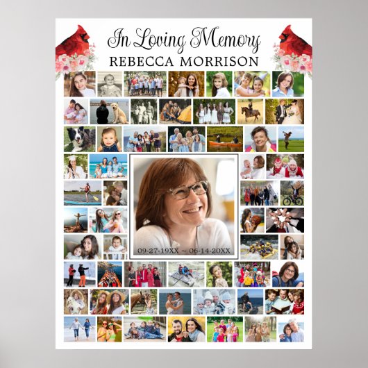 Herdenkingskaart Cardinal 59 Foto Collage Script Poster (Voorkant)