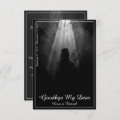 Herdenkingskaart In het licht - vaarwel mijn liefs (Voorkant / Achterkant)