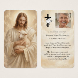 Herdenkingskaart Jezus Goede Herder rouwkaart Visitekaartje