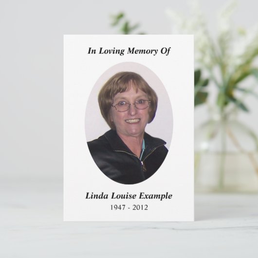 herdenkingskaart kaart (Staand voorkant)