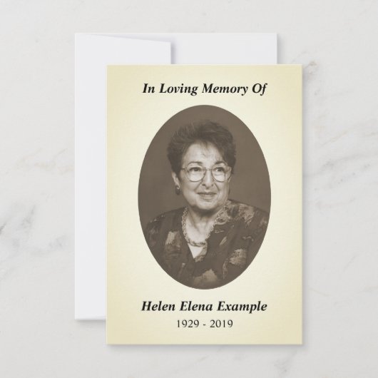 herdenkingskaart kaart (Voorkant)