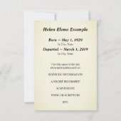 herdenkingskaart kaart (Achterkant)