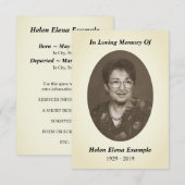 herdenkingskaart kaart (Voorkant / Achterkant)