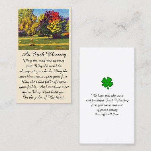 Herdenkingskaart 'Kleuren van de herfst' met condo Visitekaartje (Voorkant / Achterkant)