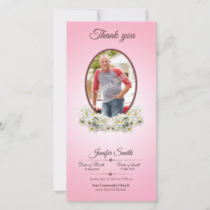 Herdenkingskaart met dankbetuiging en foto bedankkaart