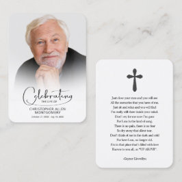 Herdenkingskaart met foto voor uitvaartdienst visitekaartje