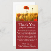 Herdenkingskaart met klaprozen voor dankbetuiging  bedankkaart (Voorkant / Achterkant)