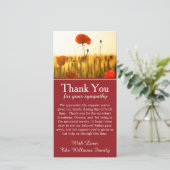 Herdenkingskaart met klaprozen voor dankbetuiging  bedankkaart (Staand voorkant)