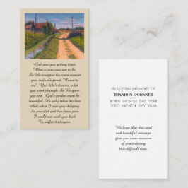 Herdenkingskaart met landelijk thema voor condolea visitekaartje