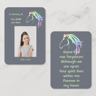 Herdenkingskaart met paard in pastelkleuren visitekaartje
