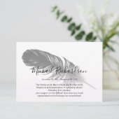 Herdenkingskaart met symbolische veer bedankt (Staand voorkant)