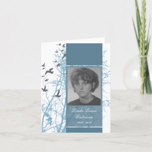 herdenkingskaart: silhouscreen vogels aankondiging