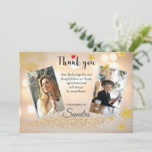 Herdenkingskaart voor en na foto voor rouwdienst bedankkaart (Staand voorkant)